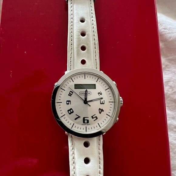 Coach Watch with Silver Dial with White Strap - Picture 2 of 4